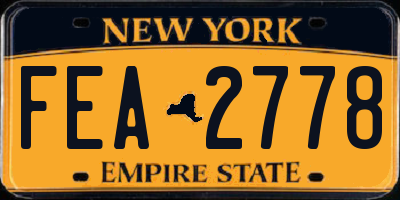 NY license plate FEA2778