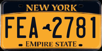 NY license plate FEA2781