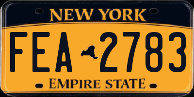 NY license plate FEA2783