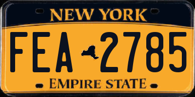 NY license plate FEA2785