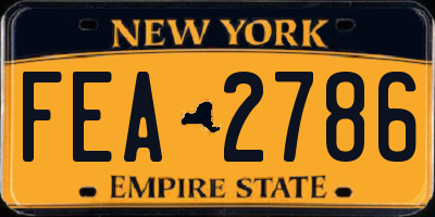 NY license plate FEA2786