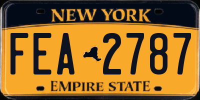 NY license plate FEA2787