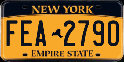 NY license plate FEA2790