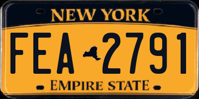 NY license plate FEA2791