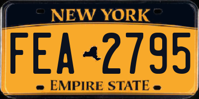 NY license plate FEA2795