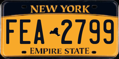 NY license plate FEA2799