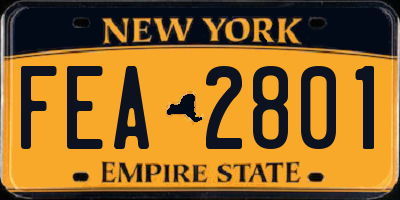 NY license plate FEA2801