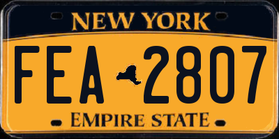 NY license plate FEA2807