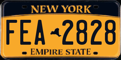 NY license plate FEA2828