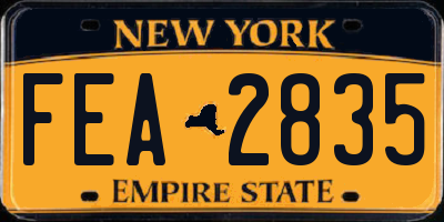 NY license plate FEA2835