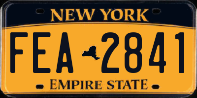 NY license plate FEA2841