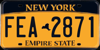NY license plate FEA2871