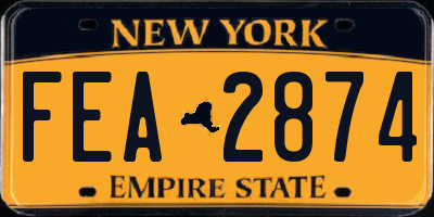 NY license plate FEA2874