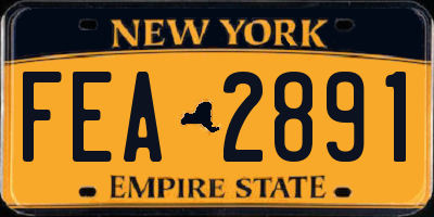 NY license plate FEA2891