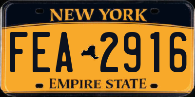NY license plate FEA2916