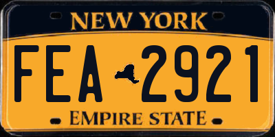 NY license plate FEA2921