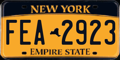 NY license plate FEA2923