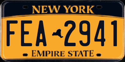NY license plate FEA2941