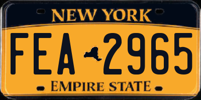NY license plate FEA2965