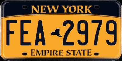 NY license plate FEA2979