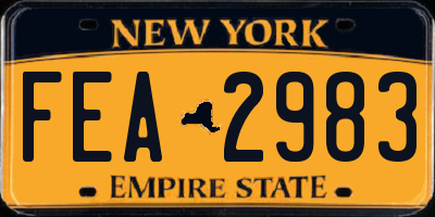 NY license plate FEA2983