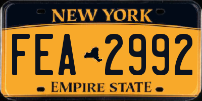 NY license plate FEA2992