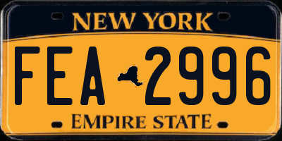 NY license plate FEA2996