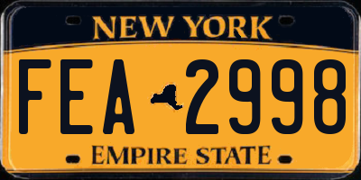 NY license plate FEA2998