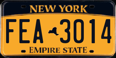 NY license plate FEA3014