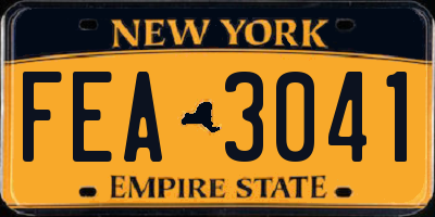 NY license plate FEA3041