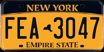 NY license plate FEA3047