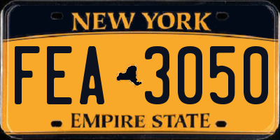NY license plate FEA3050