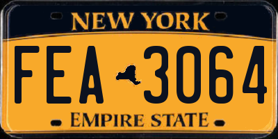 NY license plate FEA3064