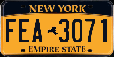 NY license plate FEA3071