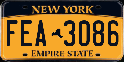 NY license plate FEA3086