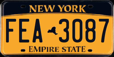 NY license plate FEA3087