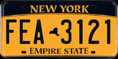 NY license plate FEA3121