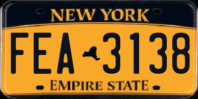 NY license plate FEA3138
