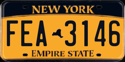 NY license plate FEA3146