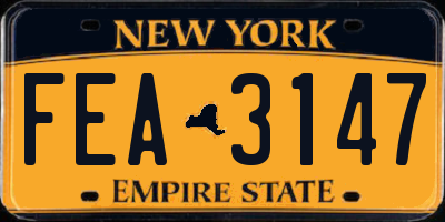 NY license plate FEA3147