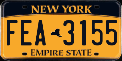 NY license plate FEA3155
