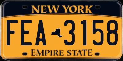 NY license plate FEA3158