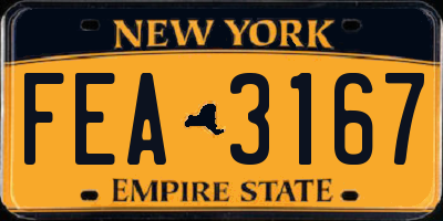 NY license plate FEA3167