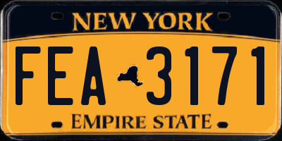 NY license plate FEA3171