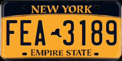 NY license plate FEA3189