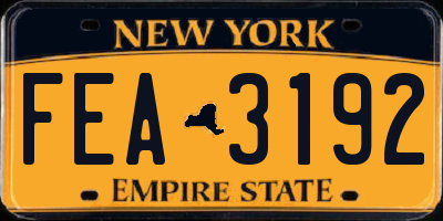 NY license plate FEA3192