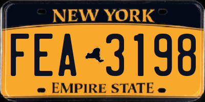 NY license plate FEA3198