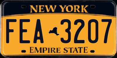NY license plate FEA3207