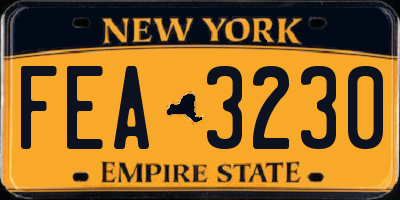 NY license plate FEA3230