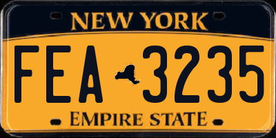 NY license plate FEA3235